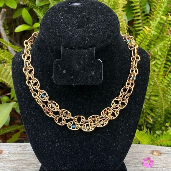 Gas Bijoux Alegria Long Chain Necklace with Semi Precious Stones. EUC - Picture 5 of 8